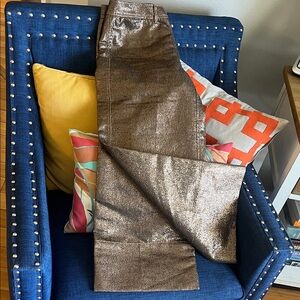 Madewell Metallic Gold cropped, wide leg pants.